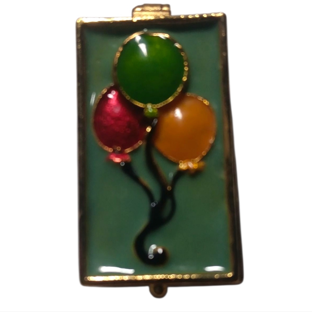 WORK OF ART Colorful Balloon Jeweled Trinket Box